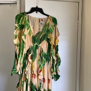 Desigual Vibrant Green and Yellow Long Sleeve Dress